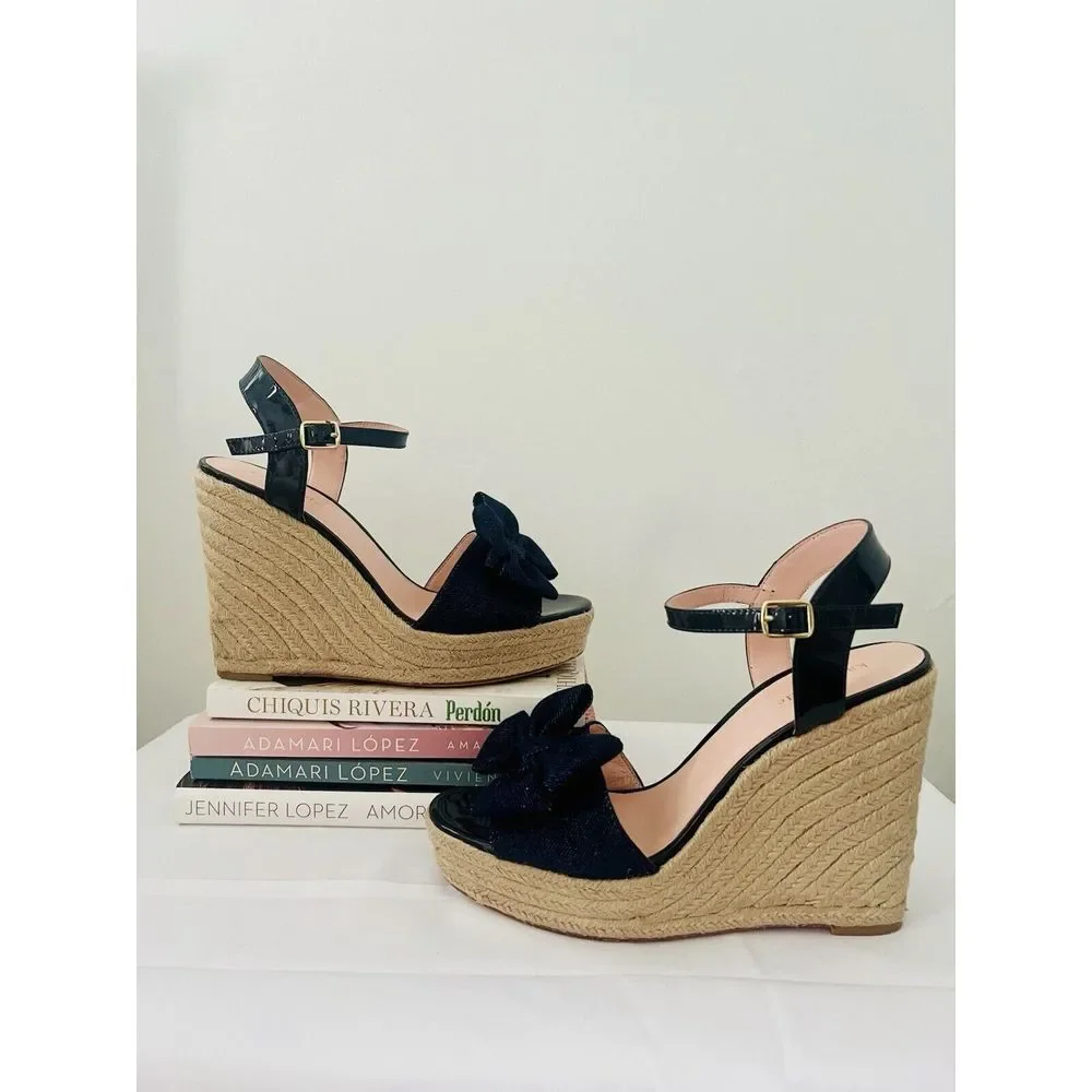 Kate Spade Womens Darya Denim Espadrille Wedge Shoes Size 9M‎